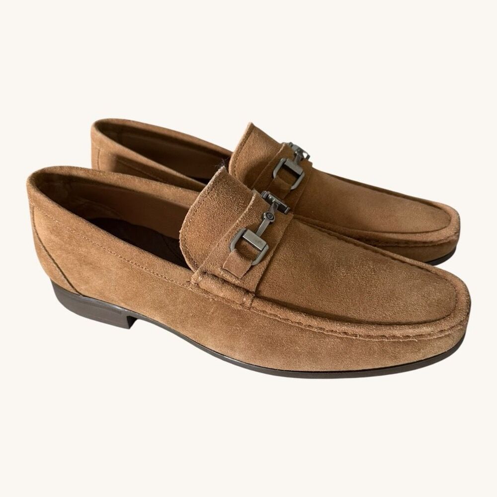 Peter Millar Men’s Crown Suede Bit Loafers Brown Size 8.5M Made in Brazil
